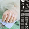 1PC Nail Stamping Plates Set DIY Decorations Nail Polish Glue Transparent Seal Printed Steel Plate Checkerboard Template Mold 3
