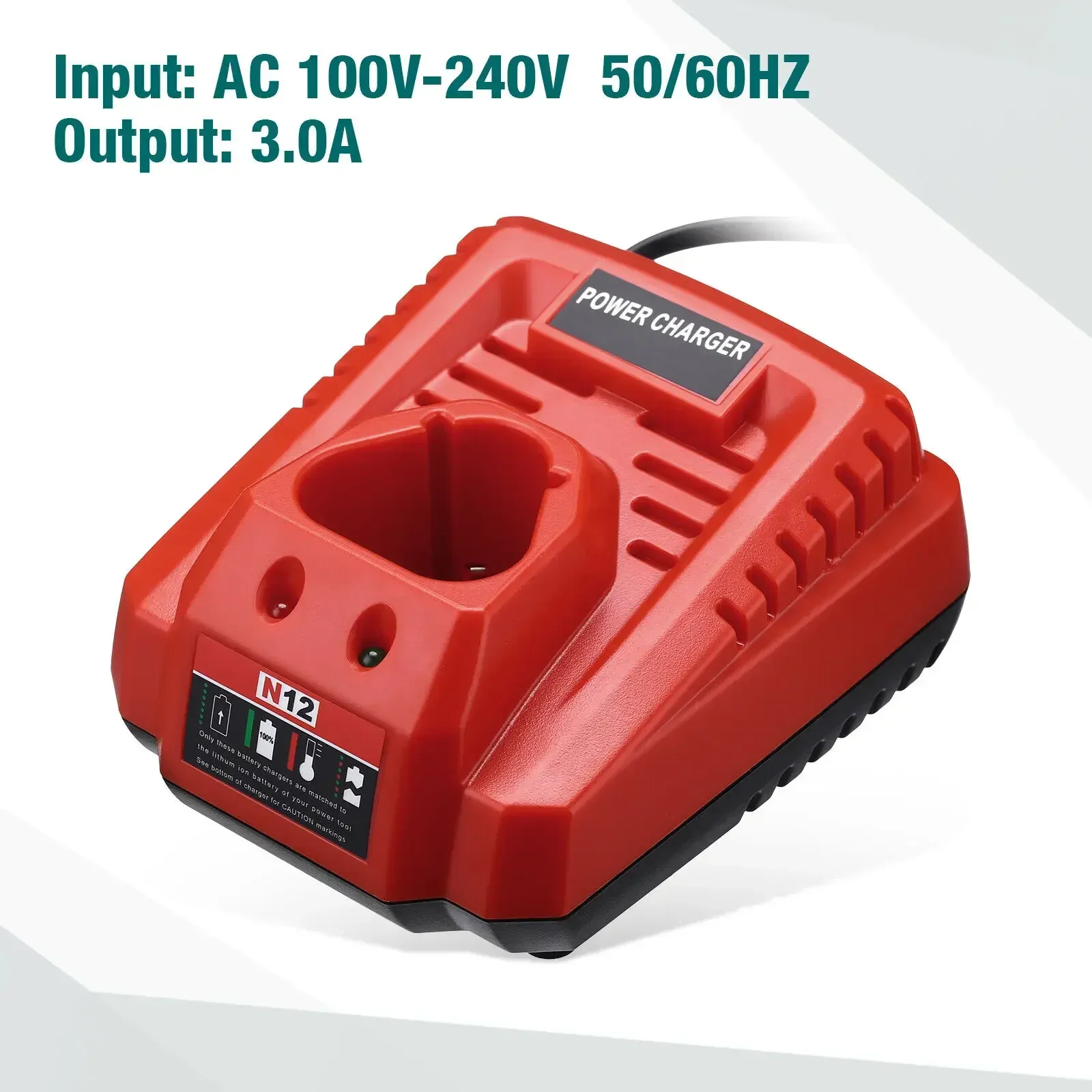 Зарядное устройство для аккумуляторов Milwaukee M12 N12, литий-ионный аккумулятор 3A, быстрая зарядка, замена 48-11-2401 48-11-2402 C12B C12BX