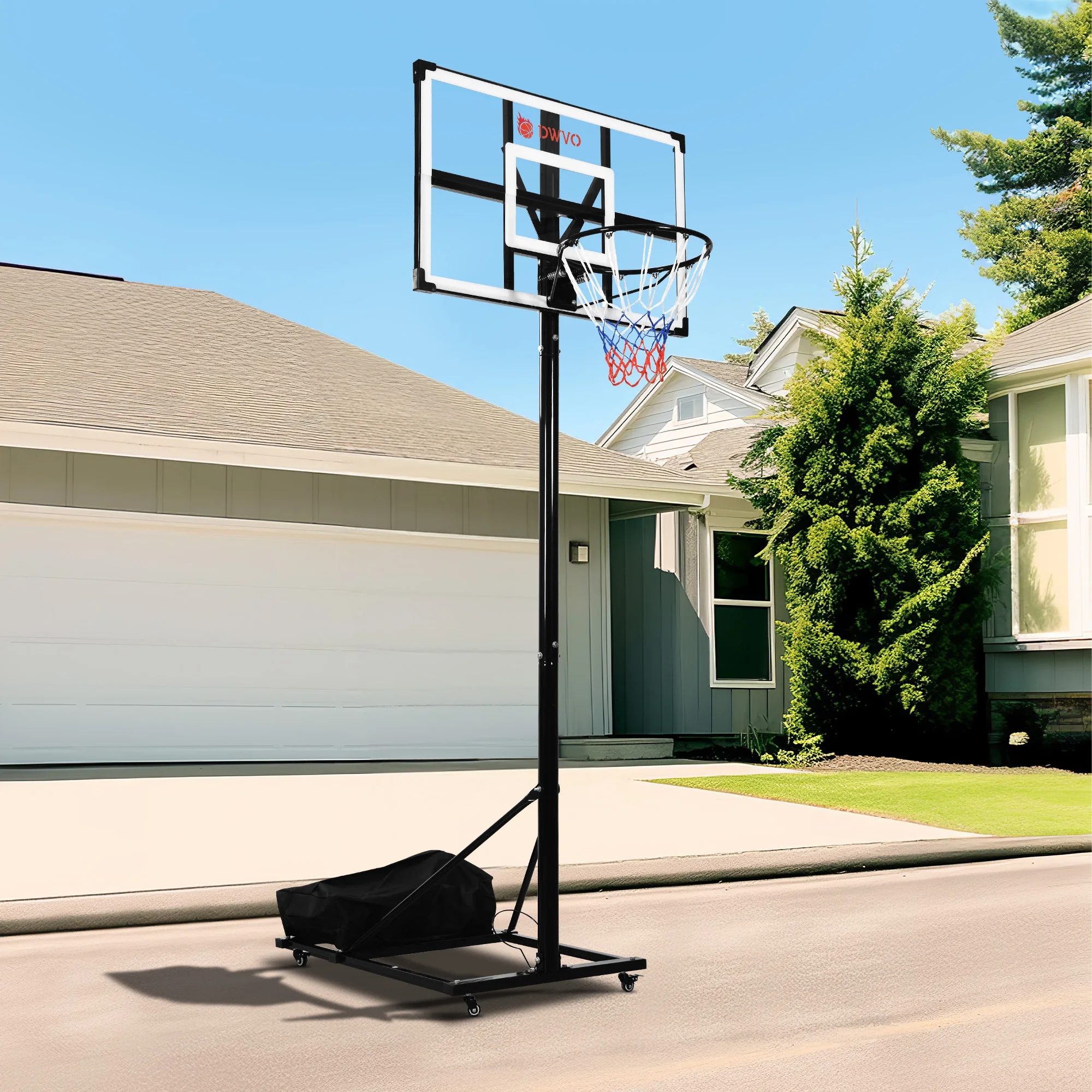 Portable Basketball Hoop 4.4-10FT Height Adjustable Upgrade Backboard Outdoor
