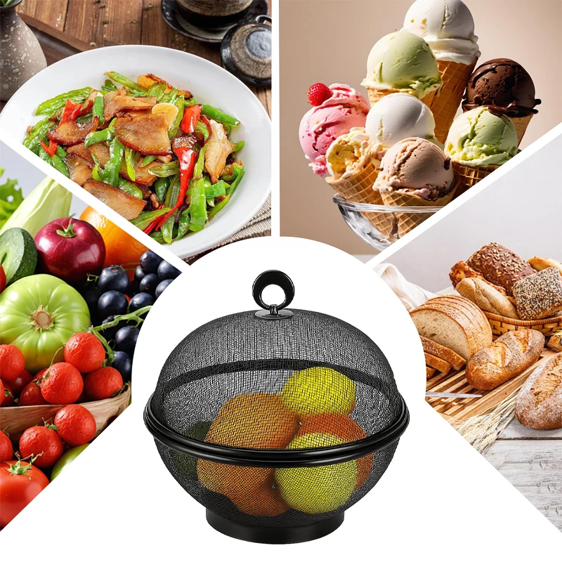 1 Stück 25 cm (10 Zoll) Obstkorb mit Fliegengitterdeckel, ideal für Küche, Esszimmer und Garten, perfekt zur Aufbewahrung von Obst und Gemüse. Ideal als Geschenk._voghion.com