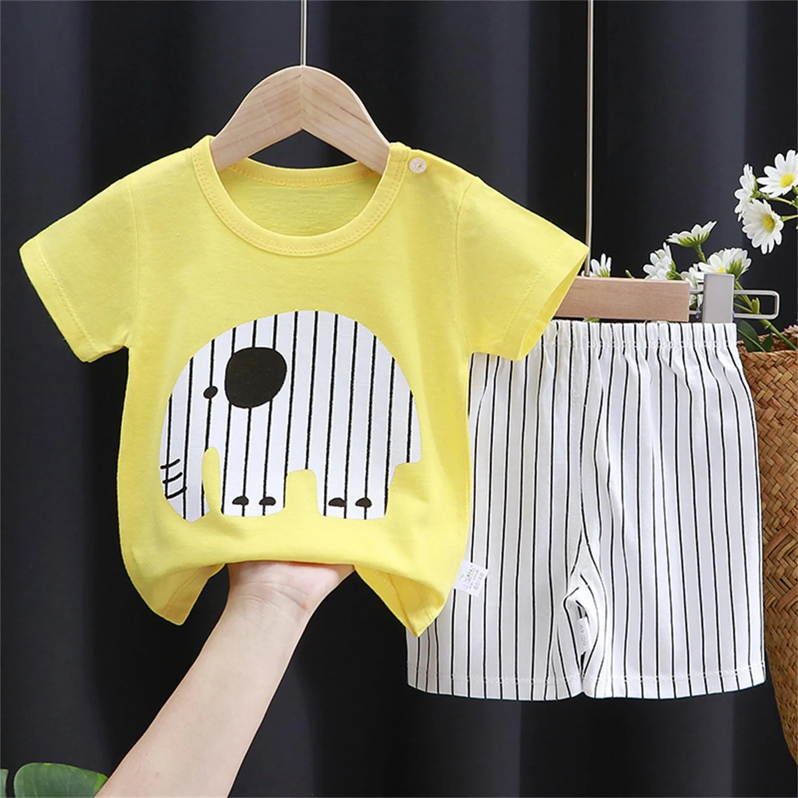 3 Month Boys Summer Children's Short Sleeve Set Pure Cotton Girls Summer Clothes Boy T Shirt Baby Baby Size 4 Boys Clothes 5