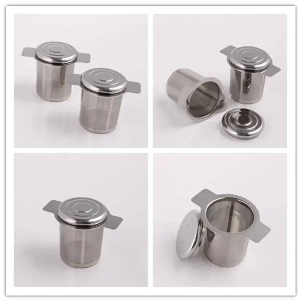 Double Handles Tea Infuser With Lid Stainless Steel Fine Mesh Coffee Filter Teapot Cup Hanging Loose Leaf Tea Leak Strainer tea infuser tea strainer tea filter