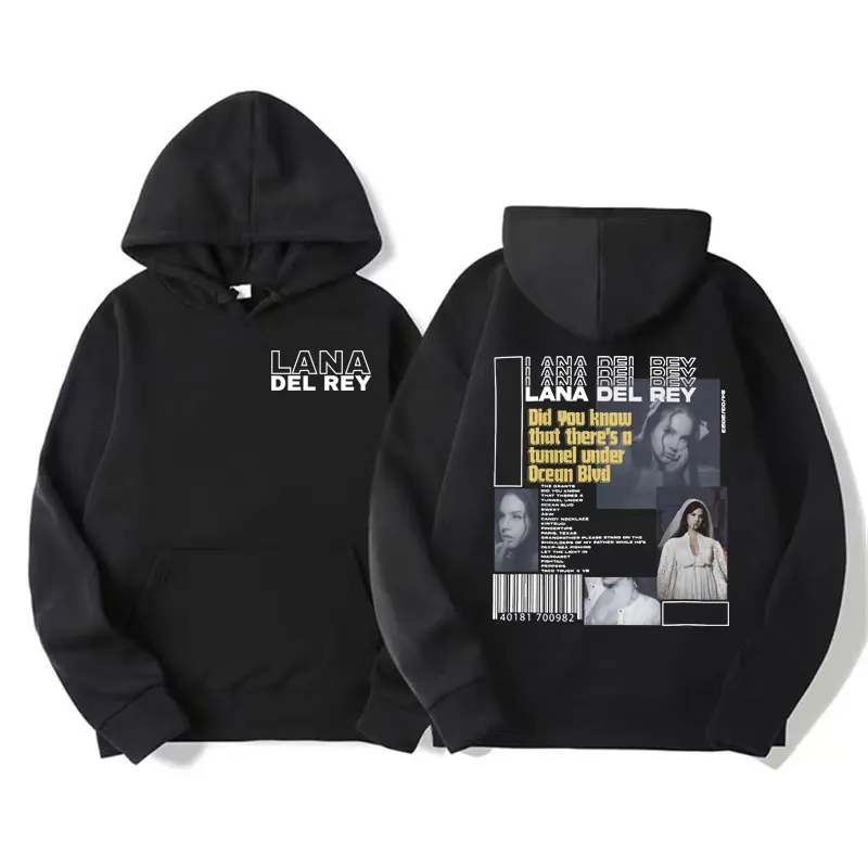 Singer Lana Del Rey New Album Ocean Xt Print Felpe Con Cappuccio Per Uomo Donna Vintage Hip Hop Felpa Fashion Gothic Hooded Streetwear