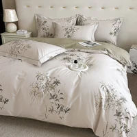 Nouvel ensemble de literie en coton égyptien 3 pièces, design imprimé de haute qualité, comprenant 1 housse de couette et 2 taies d'oreiller, doux, plusieurs tailles disponibles 2