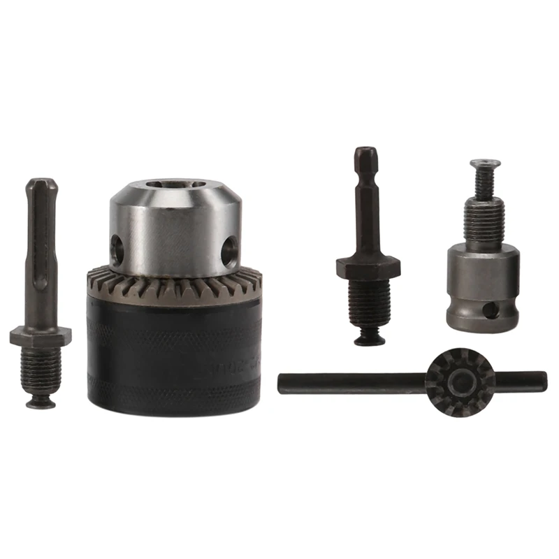 

3-16Mm Drill Chuck Converter 1/2Inch- 20UNF Thread Quick Change Adapter SDS-Plus 1/4Inch Hex Shank 1/2Inch Socket