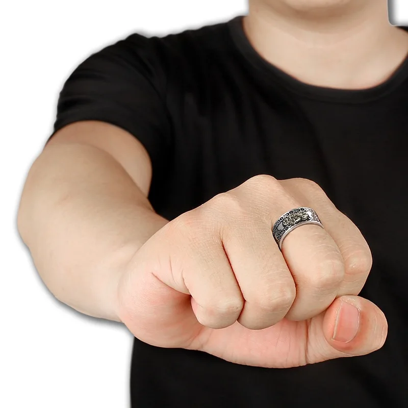 Buddhist Jewelry Fengshui Pixiu Rings Amulet Protection Fortune Wealth Good Luck Adjustable Opening Fashion Ring Women Men Gift