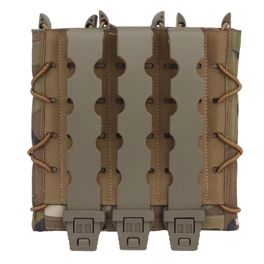 Tiger Type Long Triple Mag Pouch Molle Magazine Carrier for Flashlight Pistol Extended Mag UMP9 UMP40 UMP45 MP5 MP9 MP10 MPX 4
