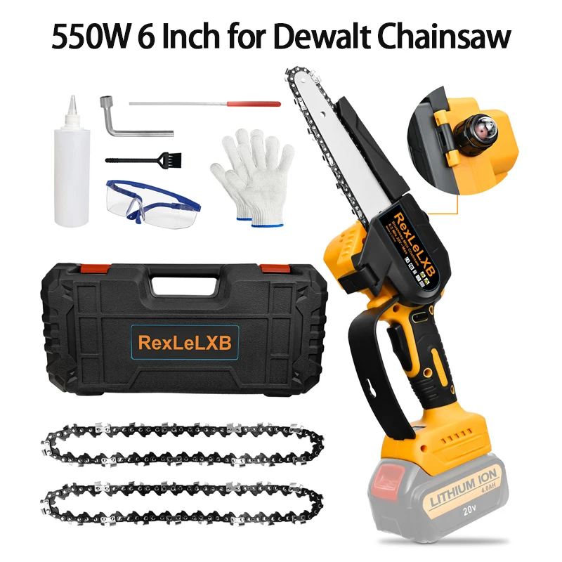 ElectricPruningChainsaw550W6InchforDewalt1820VLiionBattery
