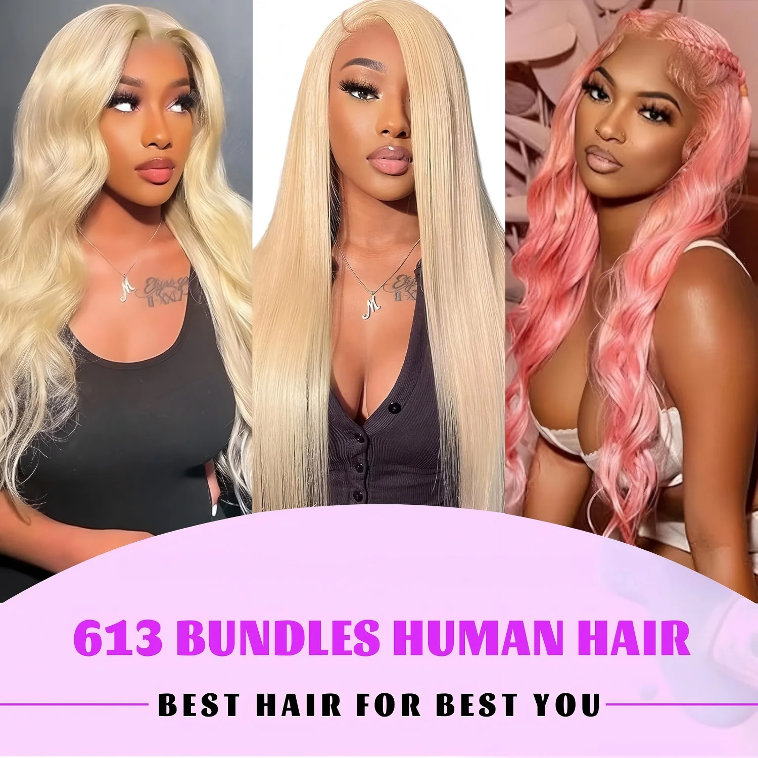 #613 Blonde Human Straight Hair Bundles Honey Blonde Bundles Brazilian Hair Weave Human Remy Hair Extension Double Weft 5