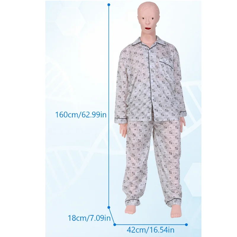 Nursing Training Manikin for Teaching Male-Female Nursing Patient Care Manikin with 3 Muscle Module & Hospital Gown & Urinary