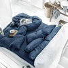 4PCS 100% Washed Linen Duvet Cover Set, Natural Flax Quilt Cover Sheet Pillowcase, Breatherable Ultra Soft Farmhouse Bedding Set 4