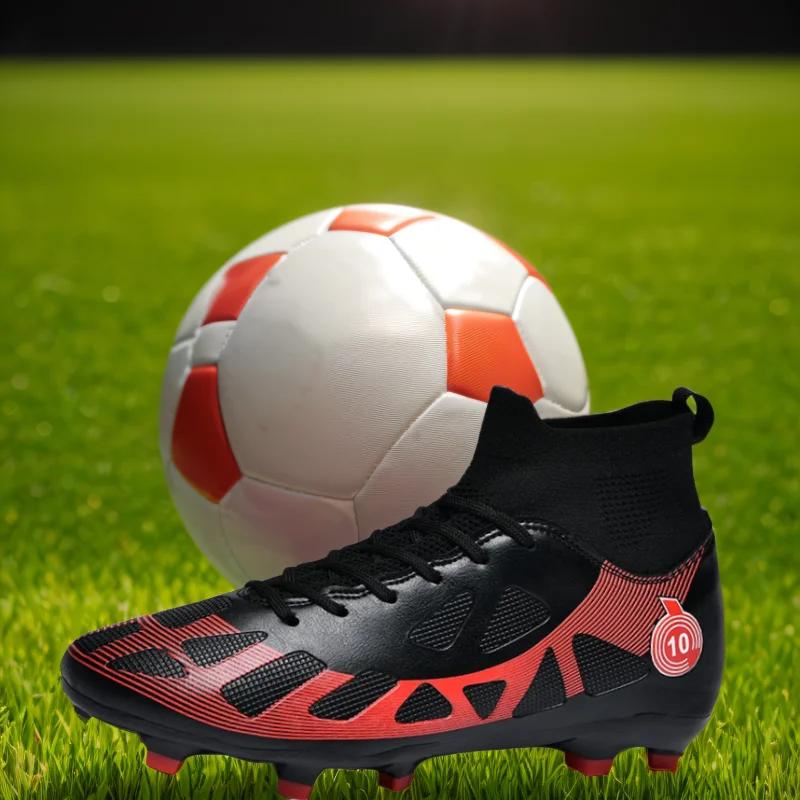 Professional Soccer Shoes Men Outdoor High-Top Sports Football Boots Boots Ag/Fg Long Spikes Artificial Grass Training Match Spi