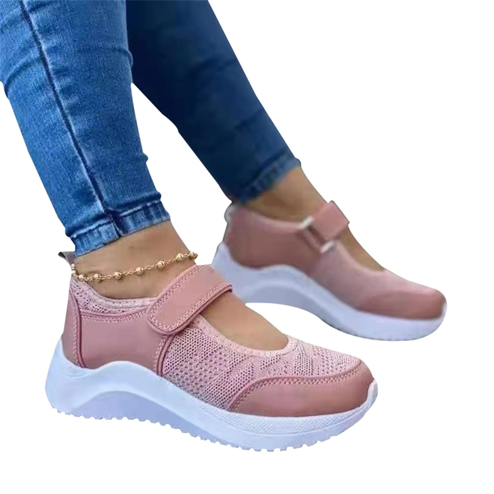 

Woman Casual Sneakers Walking Shoes Non-slip Durable Shoes with Sloping Heel for Race Walking Hiking Foot Wear