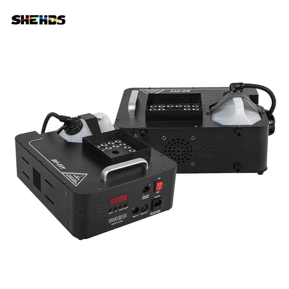SHEHDS 1500W 연기 기계, 24x9W RGB LED 워시 DMX 안개 기계, DJ 디스코 파티 무대 효과 쇼 수직 안개 기계, 2 개