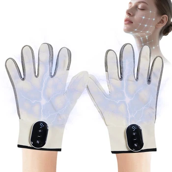 Guanti da massaggio conduttivi a microcorrente Attrezzatura ricaricabile per modellare il corpo per sbiadire le rughe Stringere la pelle per SalonSPA