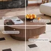 Round Coffee Table with Storage,Modern Wooden Coffee Tables with Solid Wood Veneered,Circle Center Tables Accent Tea Table 2