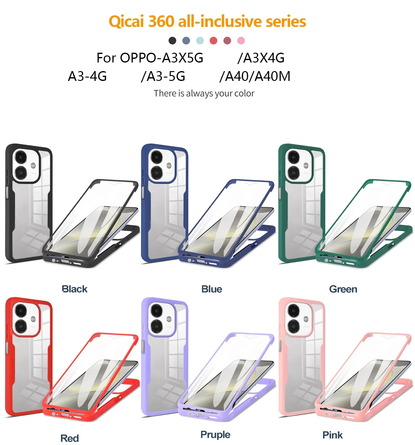360° Full Protection Case with Screen Protector Film