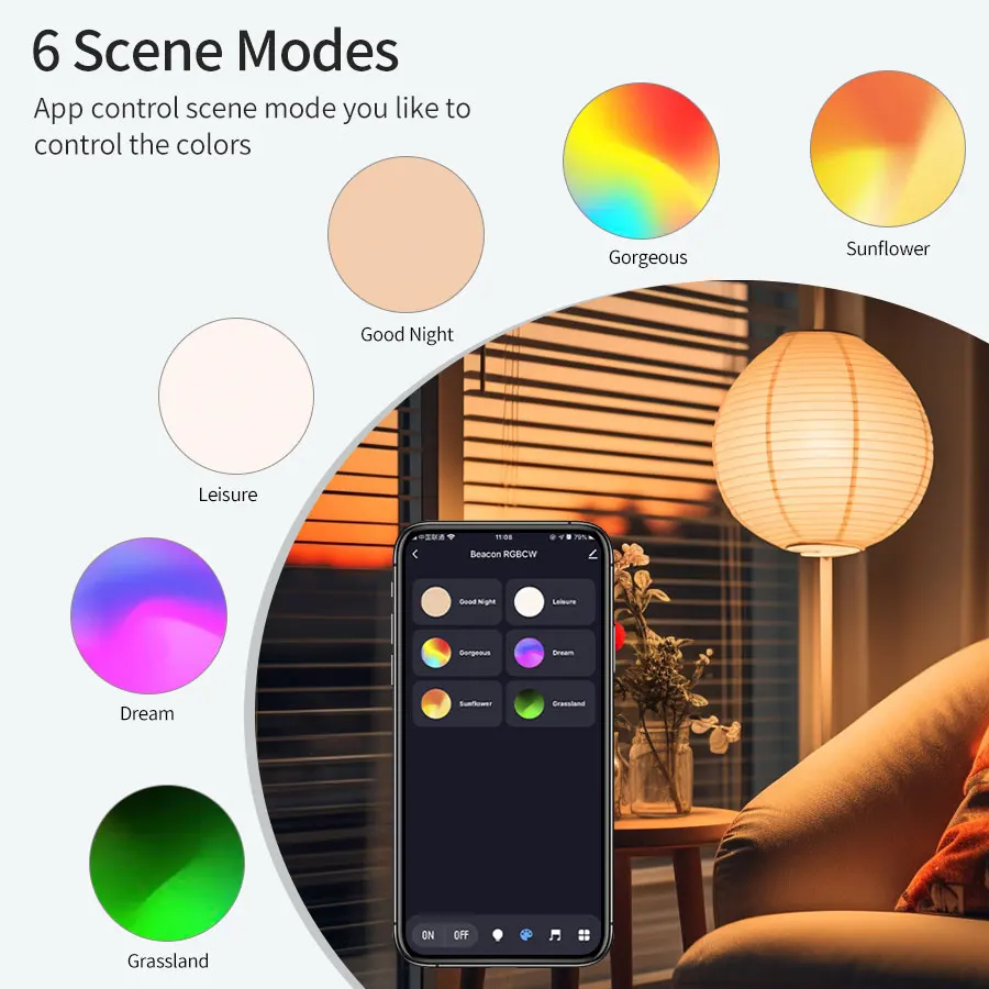 Smart Led Bulb Tuya Bluetooth RGBCW Light Bulb Phone APP Control E27 220V-240V 110V Colorful LED Lamp for Bedroom Ambient Light smart led light bulbs