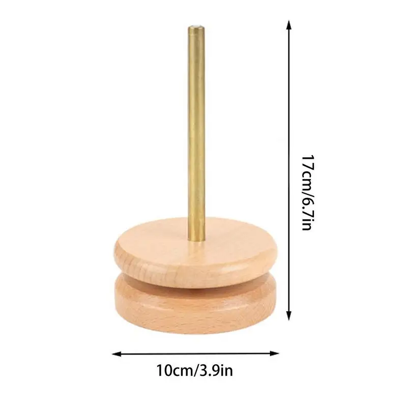 Knitting Yarn Holder Wooden Yarn Roller Crochet Tools Knitting Yarn Winder Rotation Axis for Smooth Weaving Crocheting Supplies