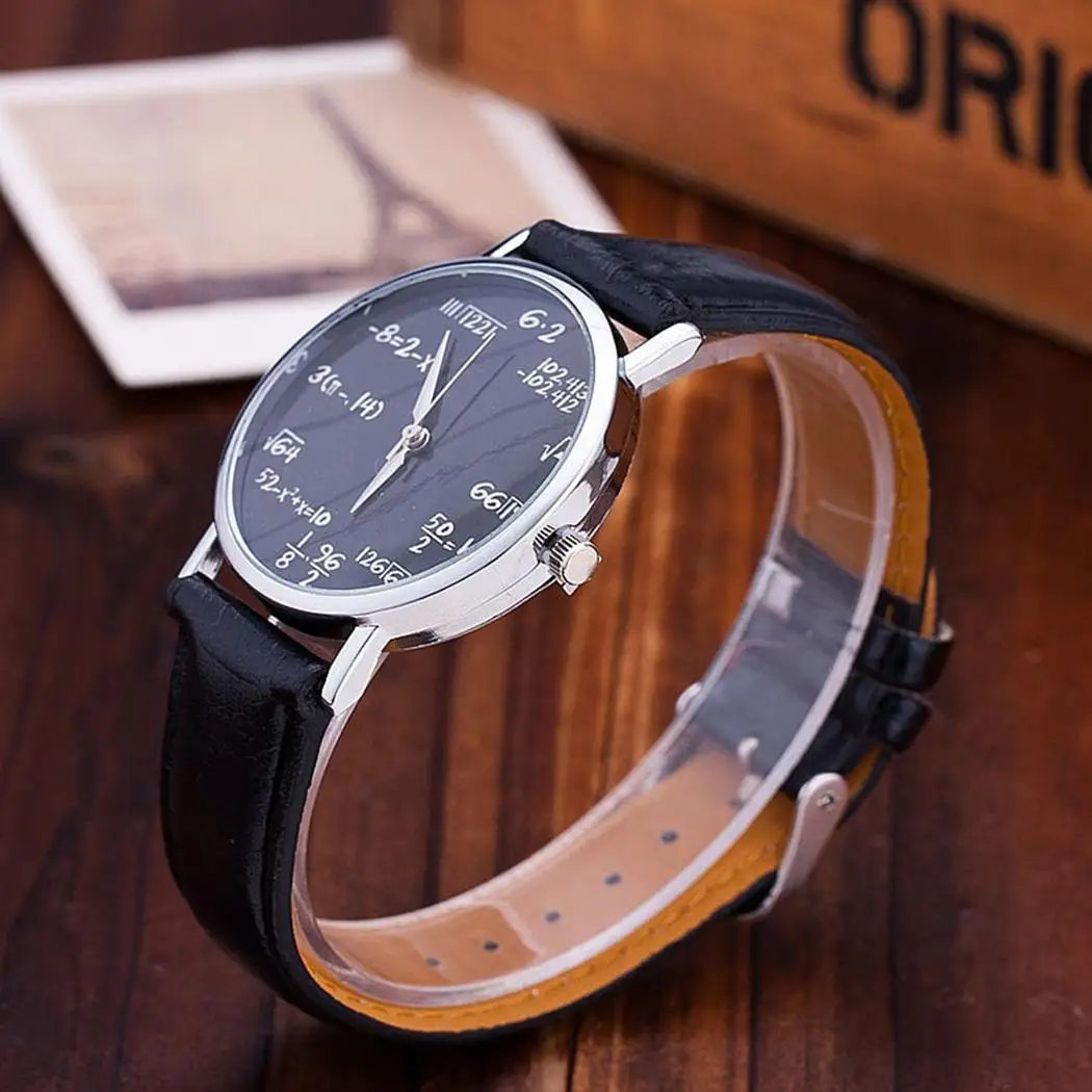 Fashion Design Mathematical Formula Watch Women's Watches Leather Band Quartz Wristwatches Ladies Reloj Mujer relogio mulher 5