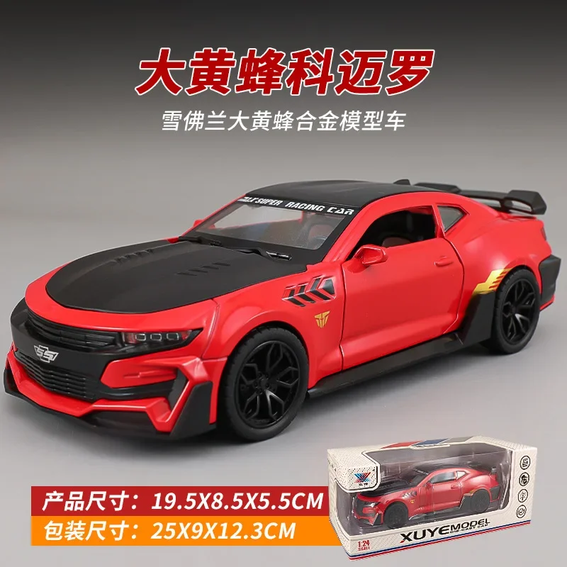 1:24 Chevrolet Camaro Hornet Alloy Metal Car Model Simulation Sound And Light Pull Back Toy Car Boys Collection Ornament Gift 6