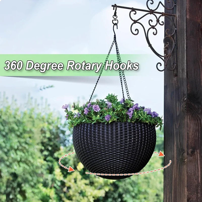 T02C!-4 Pcs Swivel Plant Hanger Pots Hooks Heavy Duty Hanging Plant Hook 360 Degrees Swivel Metal Hooks For Indoor And Outdoor