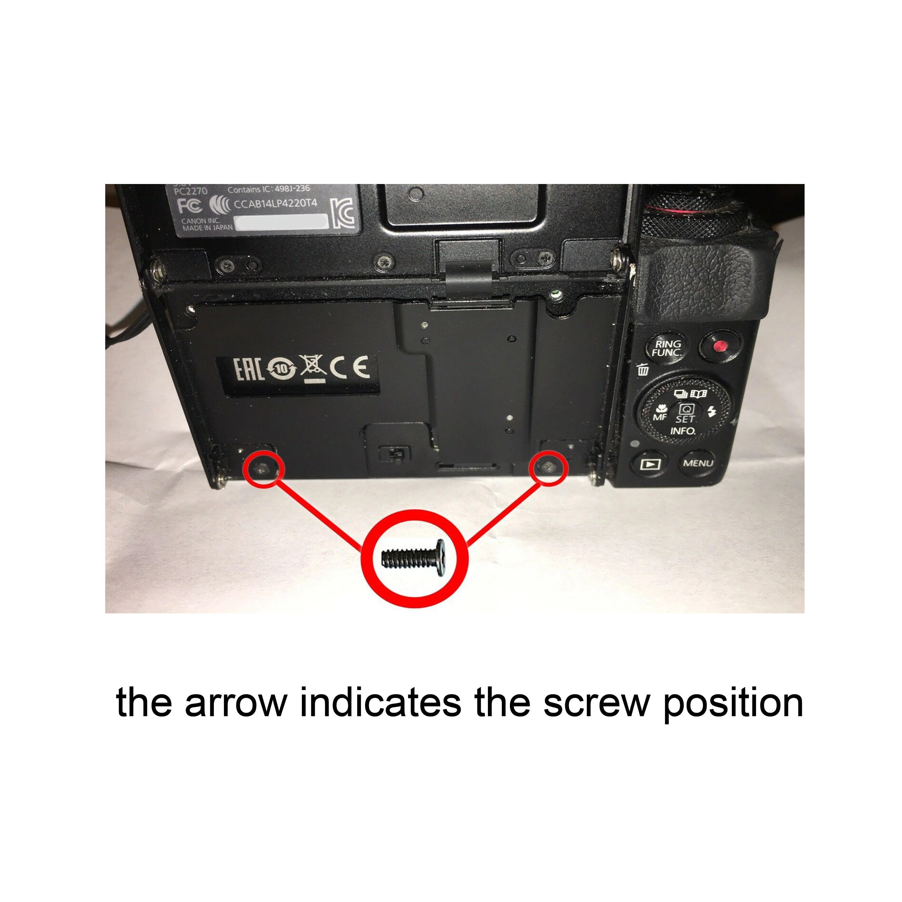 Parafusos dos Peças para o Suporte da Tela é Apropriado para Canon G7x Mark ii mk Parafusos de Substituição da Tela 6