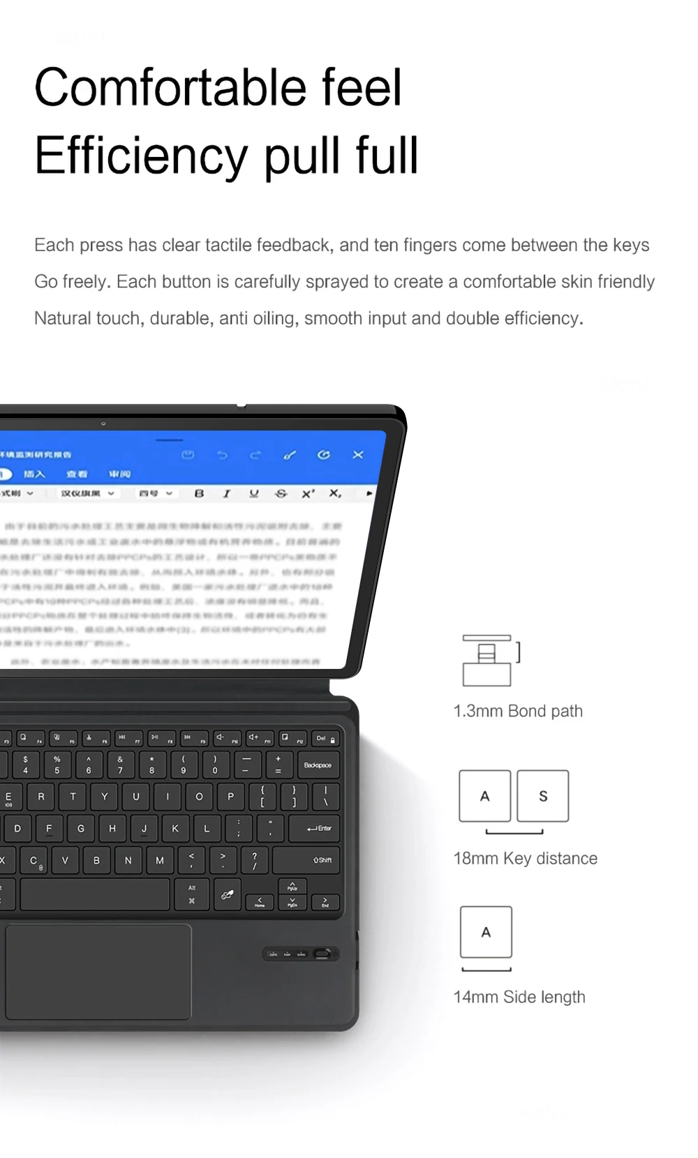 Smart Touchpad Magic Keyboard For Lenovo Xiaoxin Pad Pro 12.7 12.7inch TB-375FC Case Wireless Keyboard with Stand Holder