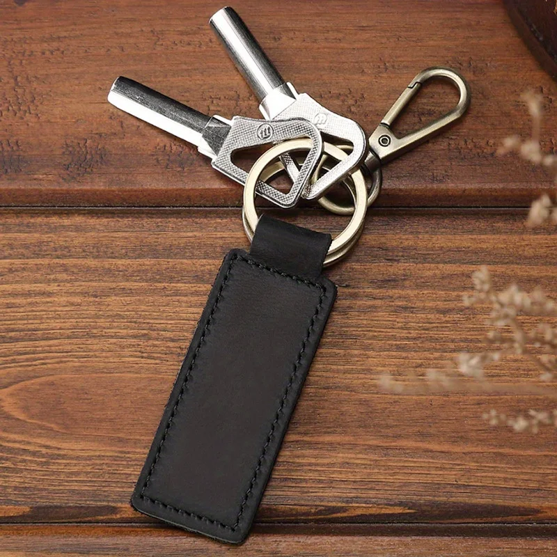Vintage Leather Keychain - Premium Car Key Fob Accessory