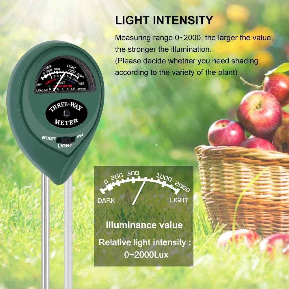 

Flowers Tester Moist Light Garden In1 Acidity 3 Test Moisture Water Sunlight Instrument Plants Humidity Testing Soil Meter