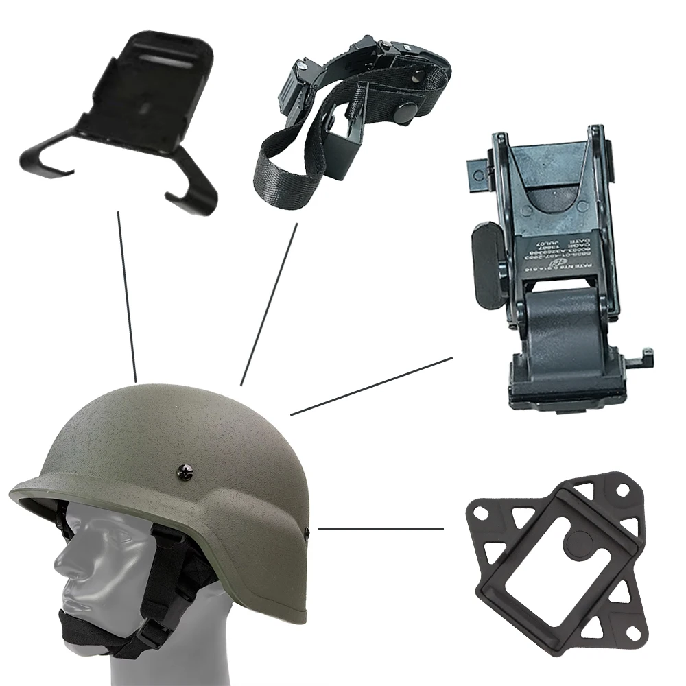 Adaptateur de montage de Base de casque tactique M88/MICH NVG en alliage d' aluminium, corde de traction, équipement de paintball de chasse  18