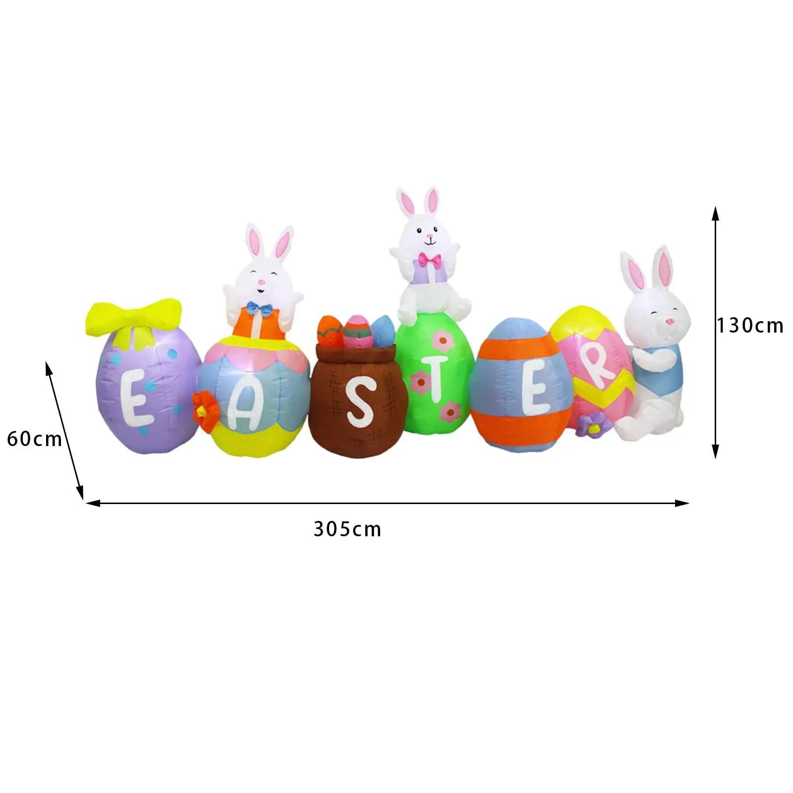 

10ft Easter Inflatables Outdoor Decorations Inflatable Easter Bunny and Colorful Eggs for Porch Festival Wedding Garden Decor