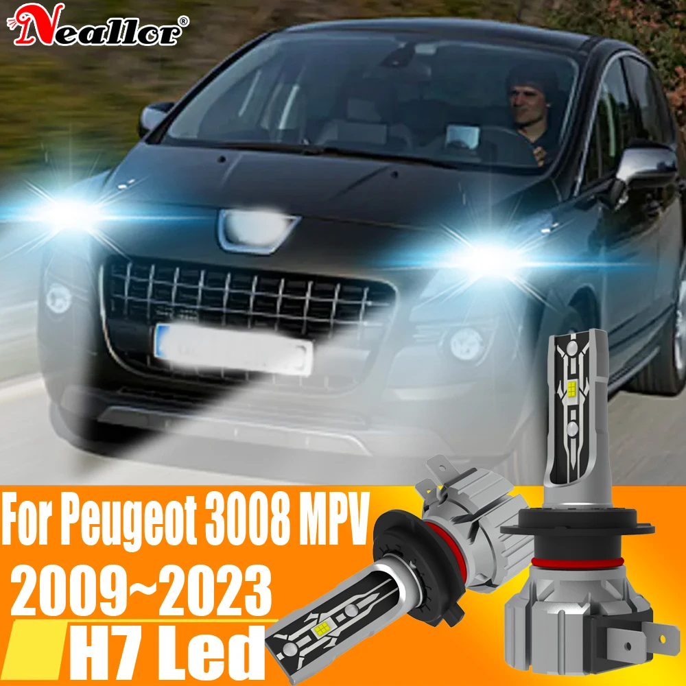 

2x H7 Led Headlight Canbus No Error H18 Car Bulb High Power 6000K White Light Diode Lamp 12v 55w For Peugeot 3008 MPV 2009~2023