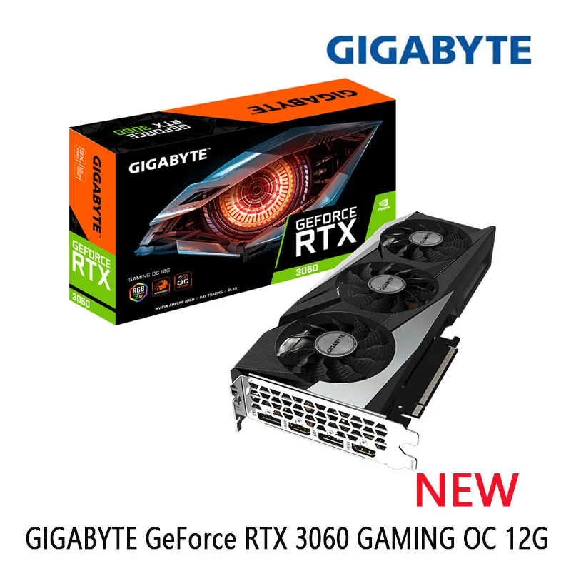 GIGABYTE GeForce RTX 3060 12G 12GB GDDR6 192-Bit 15000 MHz Support AMD Intel Desktop CPU LHR NEW 