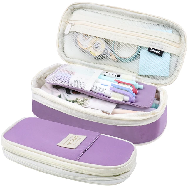 Kawaii Purple Pencil Case Large Capacity Handheld Korean Pen Bag for Girls  Aesthetic Stationery Organizer Office School Supplies - AliExpress