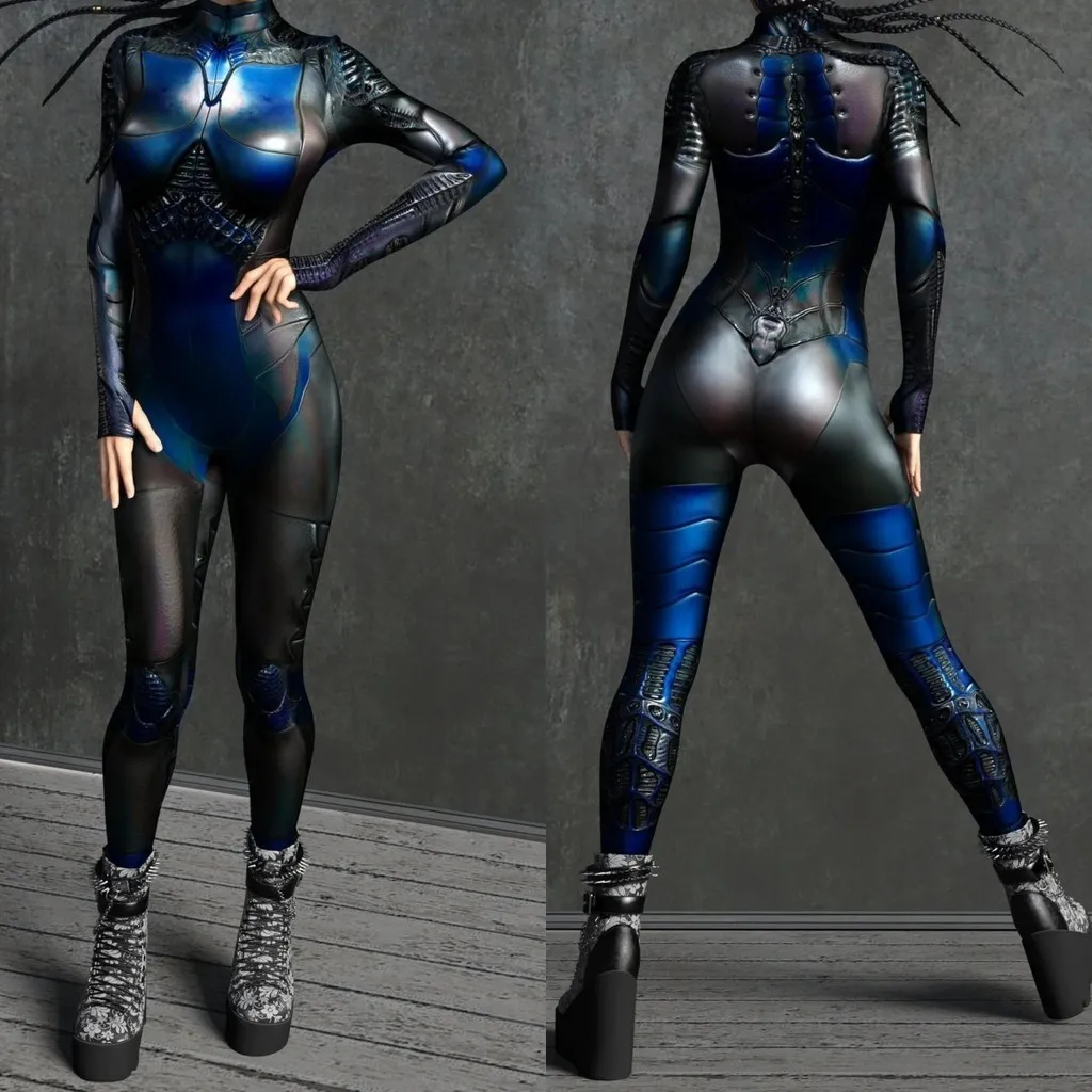 

Унисекс, кибер-панк, 3D цифровая печать, Хэллоуин, вечерние, одежда для ролевых игр, женский и мужской костюм для косплея, карнавальный комбинезон