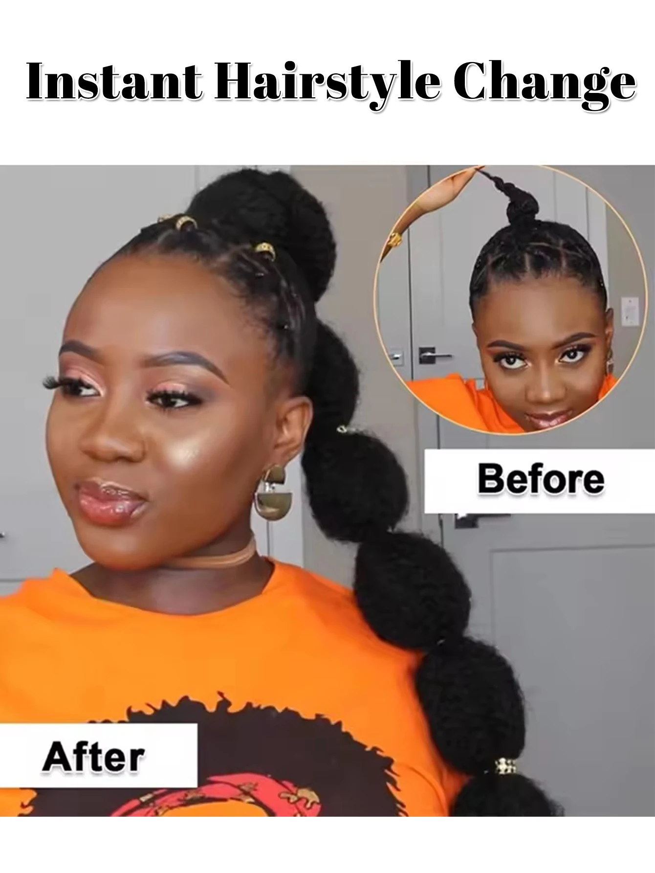 Synthetic Afro Puff Ponytail Extension for Women 22 Inch