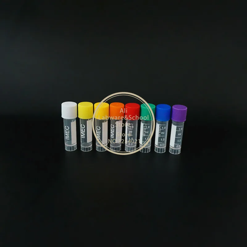 24/50Pcs 1.8ml(2ml) Cryovial Plastic Test Tubes Cryo Vial Freezing Tube Cold Storage Tube With Gasket plastic test tubes centrifuge tube