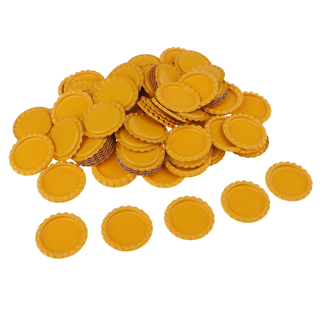100x Colored Round Flattened Bottle Caps 25mm DIY Hairbow Crafts Hair Bows Necklace Jewelry Accessories