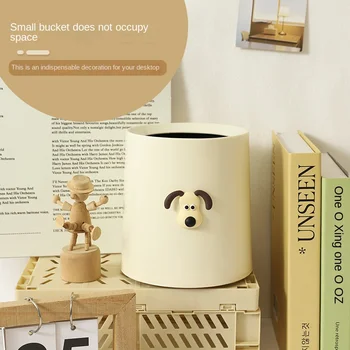 Mini Trash Bin Desktop Bin Small Trash Can Tube with Cover Bedroom Trash Can Garbage Can Clean Workspace Storage Home Box Desk 1