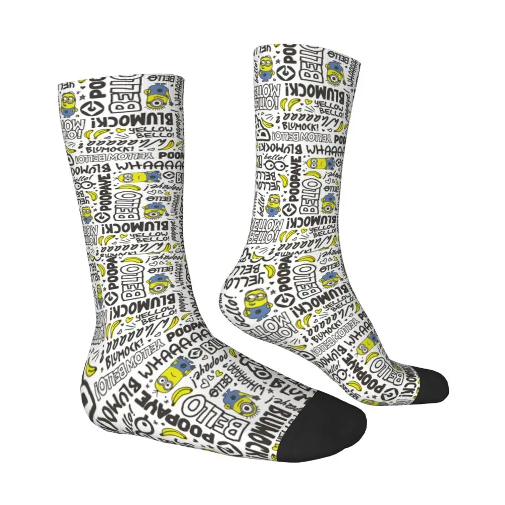Custom Cool Print M- Minions Cartoon Socks for Women Men Stretchy Summer Autumn Winter M- Minions Bananas Crew Socks 203 Sfadd29cb86c7438c88968f27a5cb6c49r