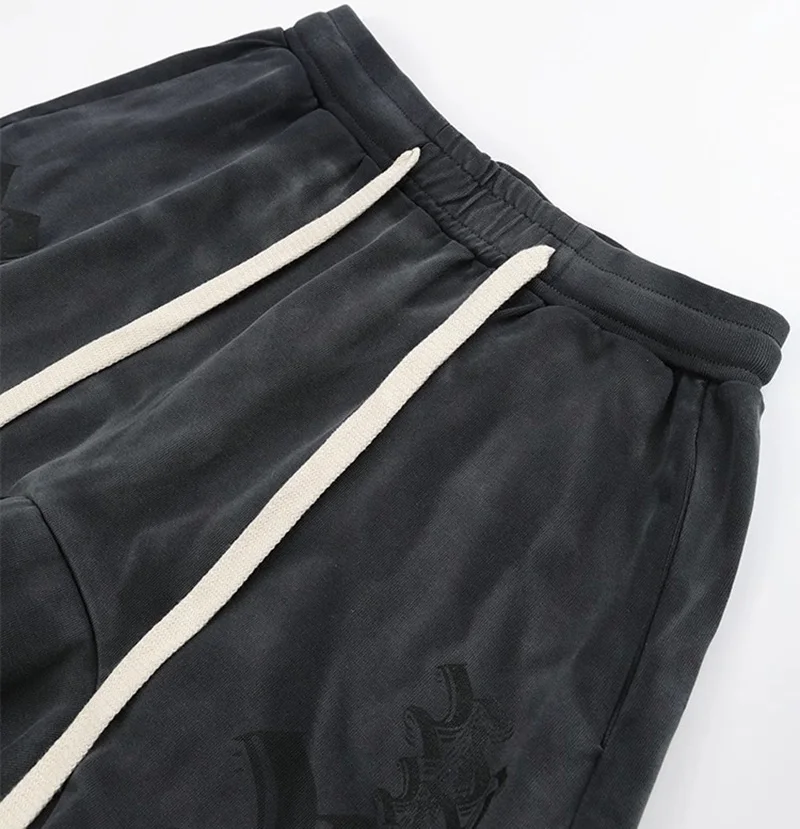 2024ss RRR-123 Shorts Men Woman Summer High Street Vintage Washed Do Old Heavy Fabric Joggers Breeches Classic Logo