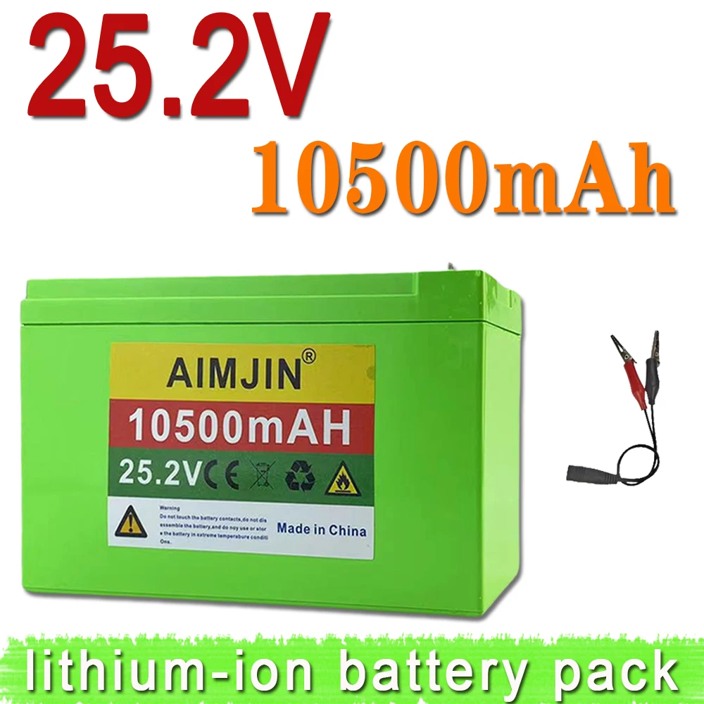 

6S3P 25.2V 10500mAh rechargeable lithium battery pack, suitable for children's electric toys, with built-in BMS and cable clip