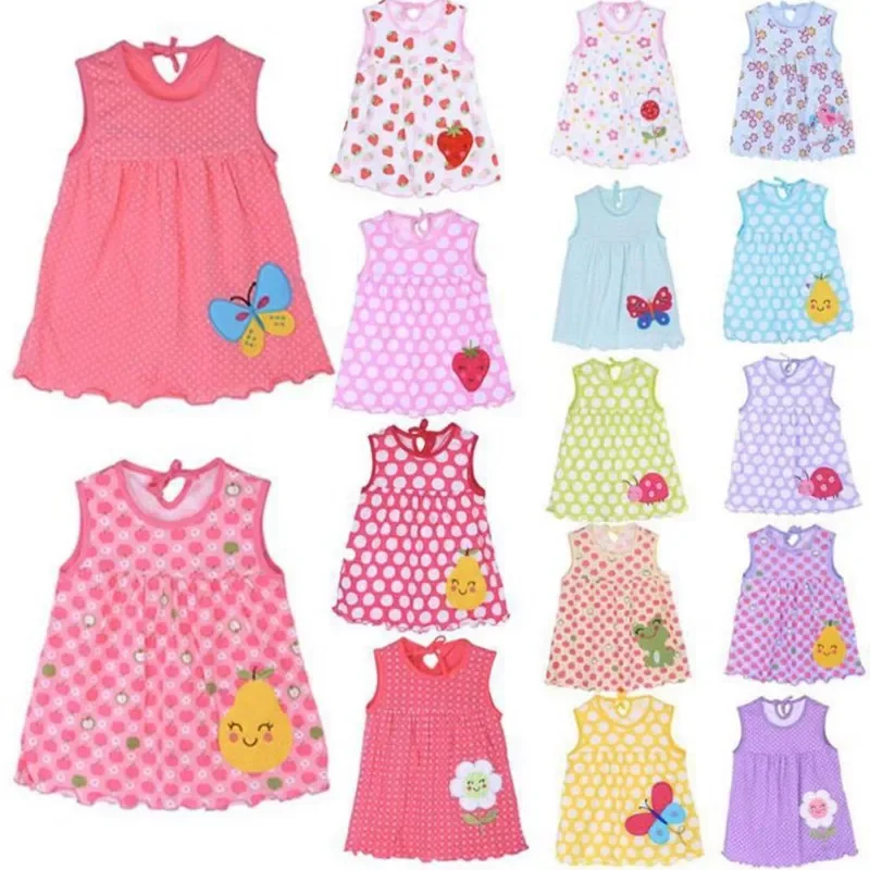 5Pc Summer Baby Dress Beautiful Fashion Girls Infant Princess Dresses A-Line Cotton Children Soft Clothes Abbigliamento Per Bambini Dress