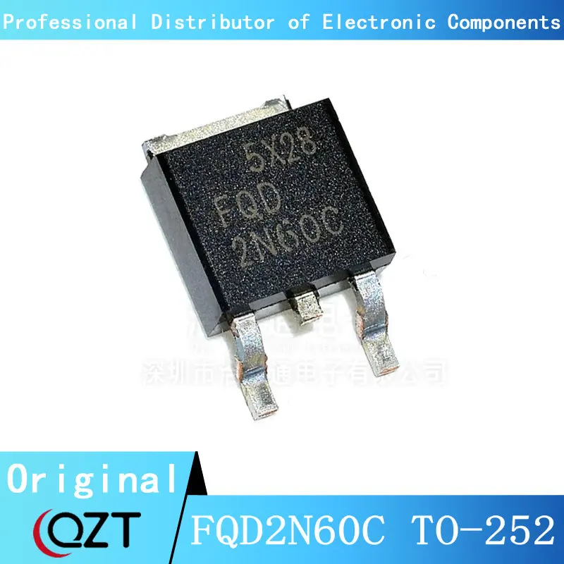 10pcs/lot FQD2N60C TO252 FQD2N60 2N60C 1.9A 600V TO-252 chip New spot