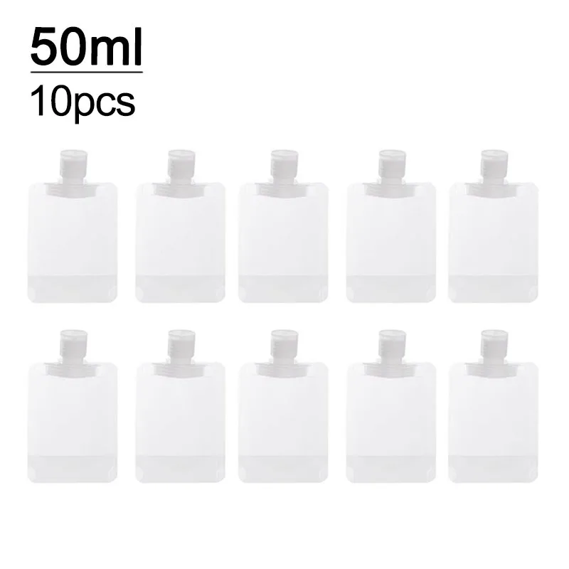 Set of 5 Refillable Travel Cosmetic Bottles and Pouches - Assorted Sizes