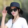 Foldable Summer Sunscreen Hat Unisex Waterproof UV Protection Fisherman Hat Wide Brim Solid Color Bucket Hat 4