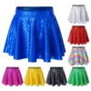 Womens Dancing Skirt Jazz Hip Hop Dancewear Shiny Plaid Sequins Ruffled Skirts for Cheerleading Dance Performance Carnival 1