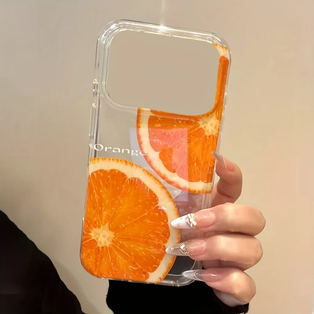 Creative Trendy Orange Fruit Transparent Soft Clear Phone Case