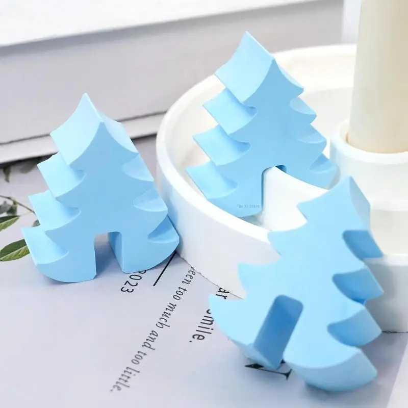 New Christmas Tree Handmade Creative Candlestick Silicone Mold DIY Aromath Candle Molds Plaster Resin Candle Holder Making Tools
